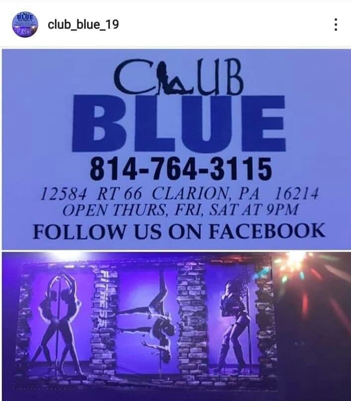 Club Blue strip club in Clarion, PA, United States