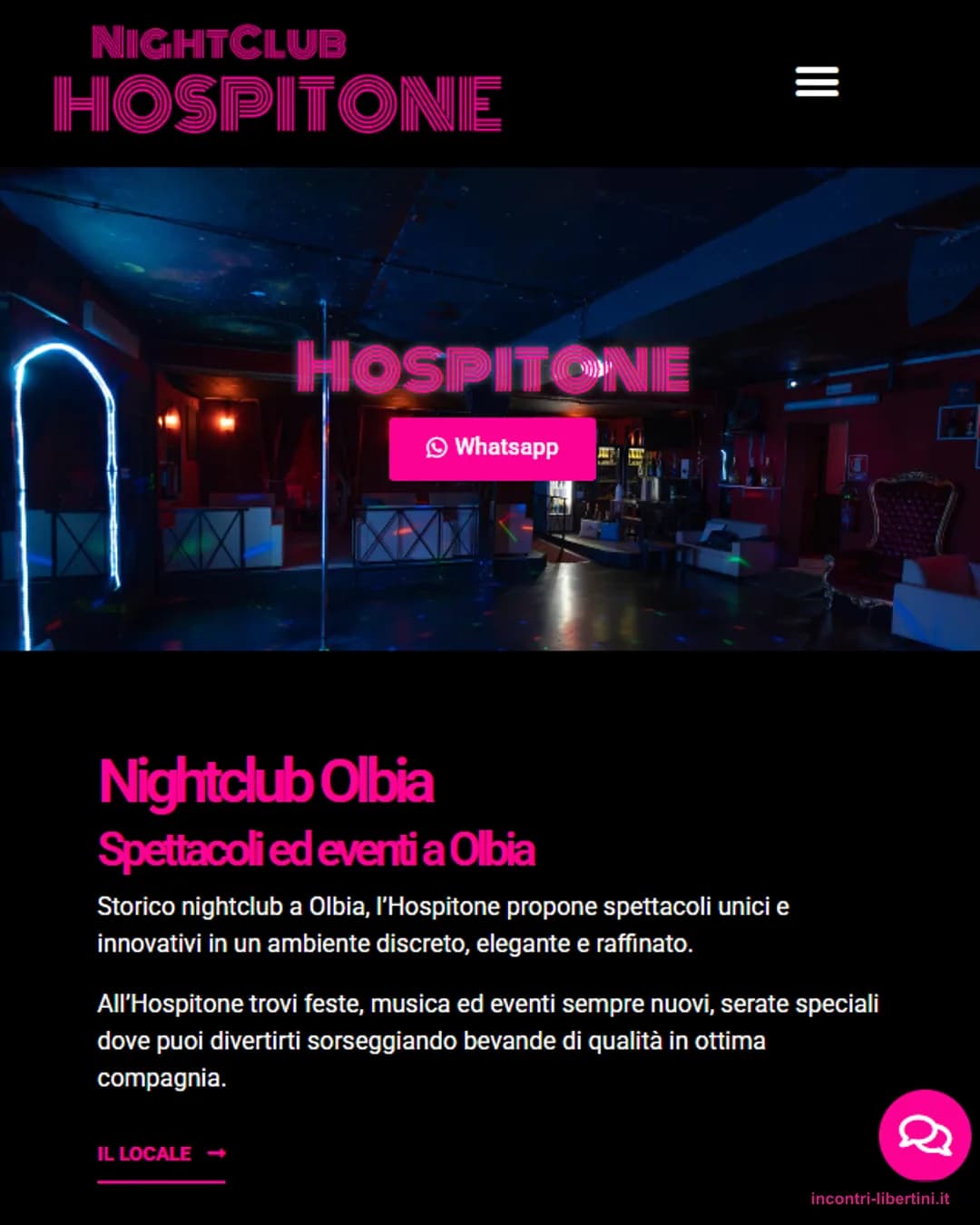 Hospitone Club strip club in Olbia, Italy